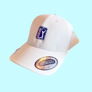 NWT White PGA Golf Hat Official Licensed “THE ACE” Fitted S/M